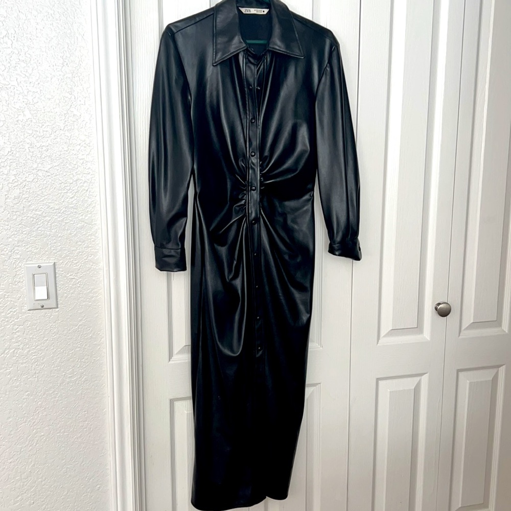 ZARA faux leather dress 👗